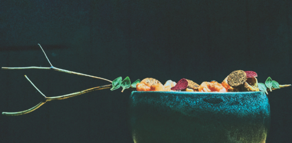 Crayfish and crispy lamb sweetbreads in chilli broth
