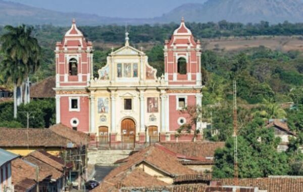 El Cavario Church in León, in the shadow of Cerro Negro volcano
