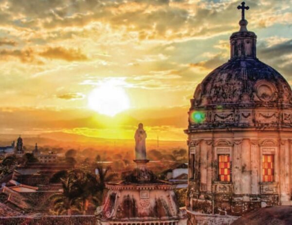 The rooftop view across Granada, with the dome of La Merced church, dating to 1534