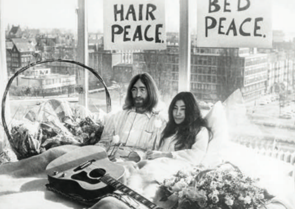 In 1969, John Lennon and Yoko Ono staged Bed-Ins for Peace