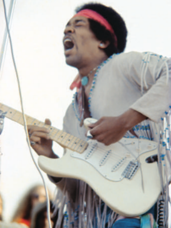 400,000 people swamped the Woodstock festival, where Jimi Hendrix stole the show