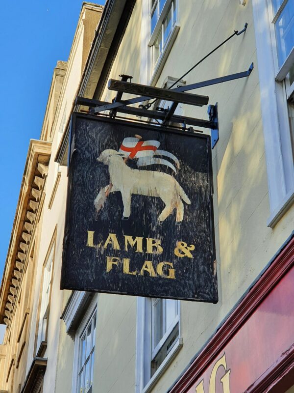 Lamb and Flag Sign