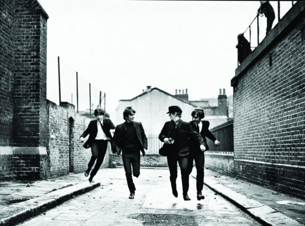 The Beatles in their 1964 film, A Hard Day’s Night