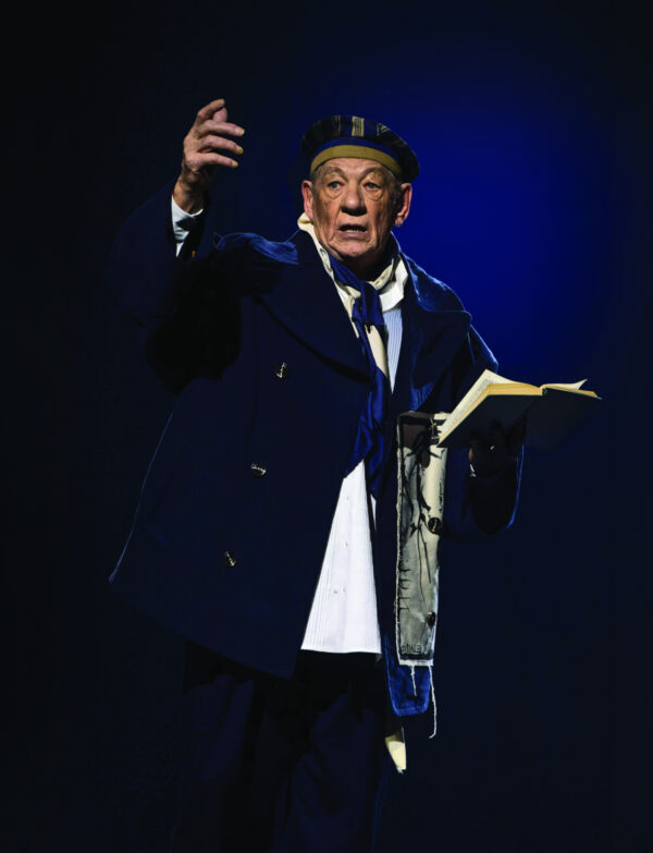 Sir Ian McKellen at London Fashion Week for SS Daley’s A/W 2023 show.