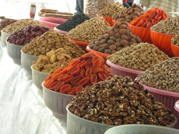 Nuts and fruits for sale in the Bazaar