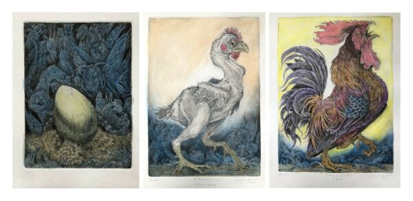 Cayetano Sanz de Santamaria The Lord of Light Etching with watercolor 2022 1