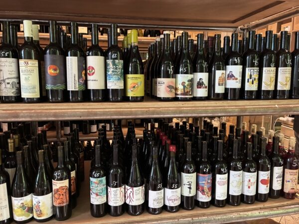 Just a few of the Georgian wines on offer at Warehouse, in the Stamba courtyard