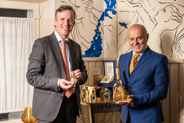 The CEO of Champagne de Venoge, Gilles de La Bassetière, with Sergio Momo