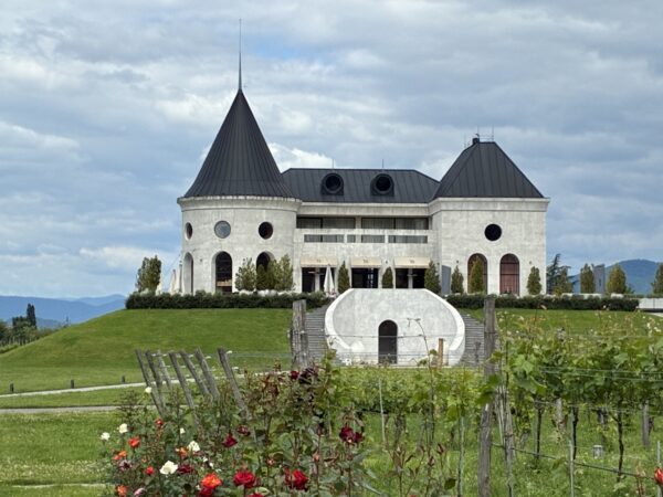 The imposing Château Buera and its vineyards.
