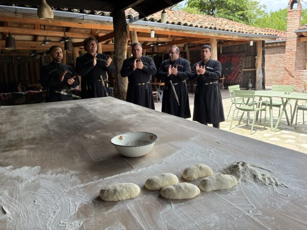 Polyphonic singers in traditional costume