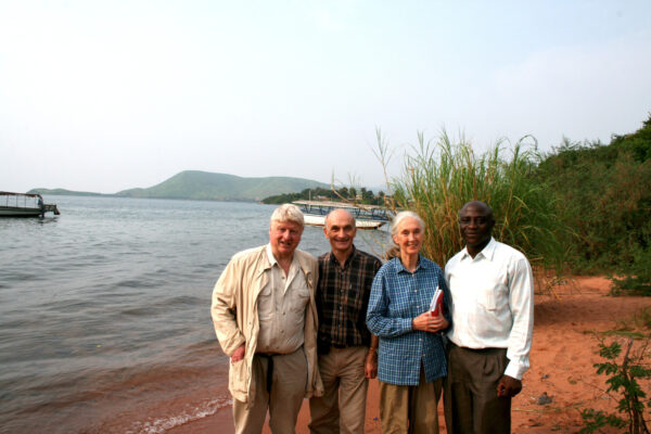 Stanley, Dr. Anthony Collins, Jane Goodall and Bernard Gichobi