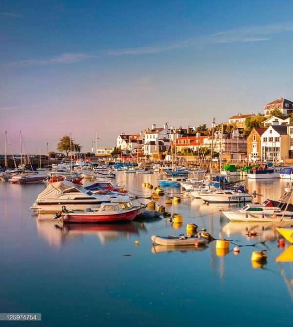 Early morning at St Aubin’s Harbour on Jersey in the Channel Islands