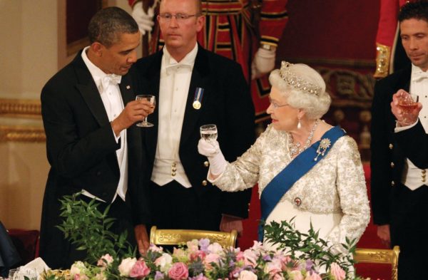The Queen and Duke of Edinburgh entertain President Obama in 20 I I