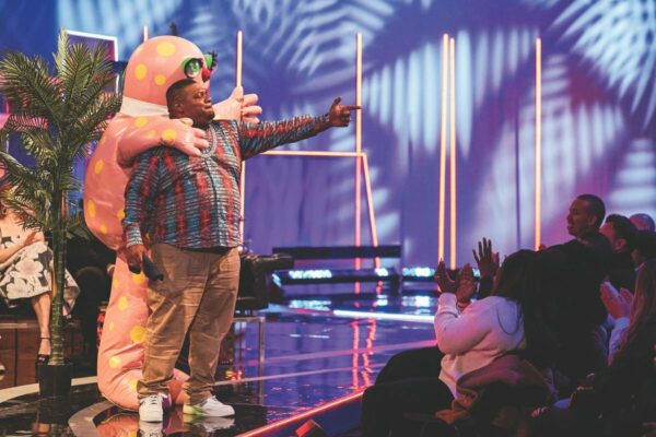 With Mr Blobby on The Big Narstie Show, 2022