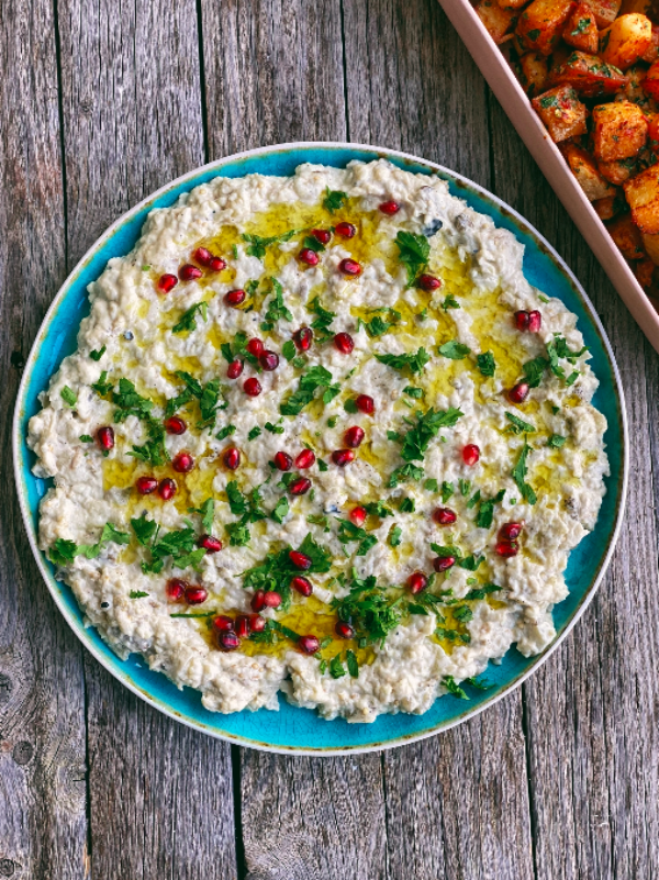 Moutabal, a smoky aubergine dip essential to the mezze table