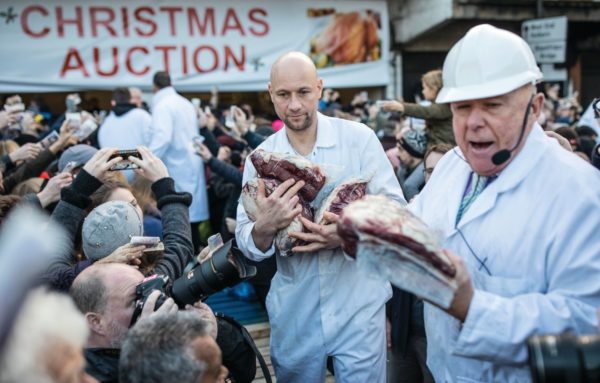 The Christmas auction, when surplus stock is sold off cheaply for the holidays
