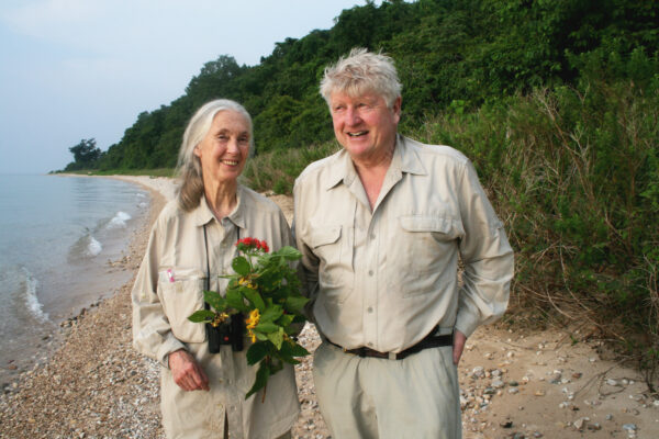 Stanley Johnson and Jane Goodall, Gombe, Tanzania, January 2010