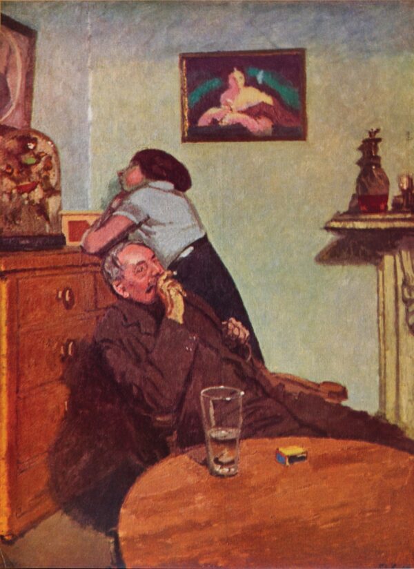 Sickert’s Ennui (c.1914) conveys domesticity as a gently suffocating state of boredom.