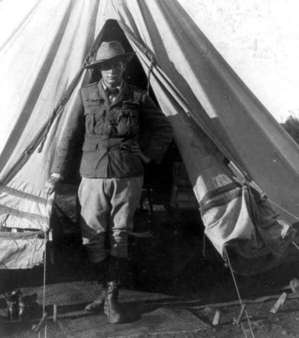 Churchill as a war correspondent during the Second Boer War, Bloemfontein, South Africa, 1900