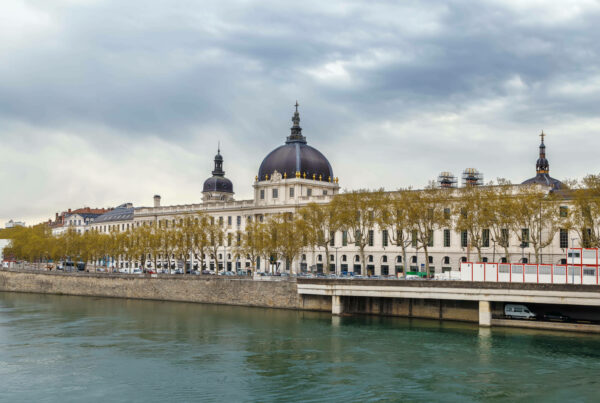 Hôtel Dieu, Lyon. A former hospital, now a multi-use historic monument, that served as Lyon's main hospital for over 800 years.