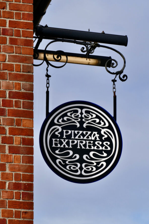 The iconic Pizza Express logo