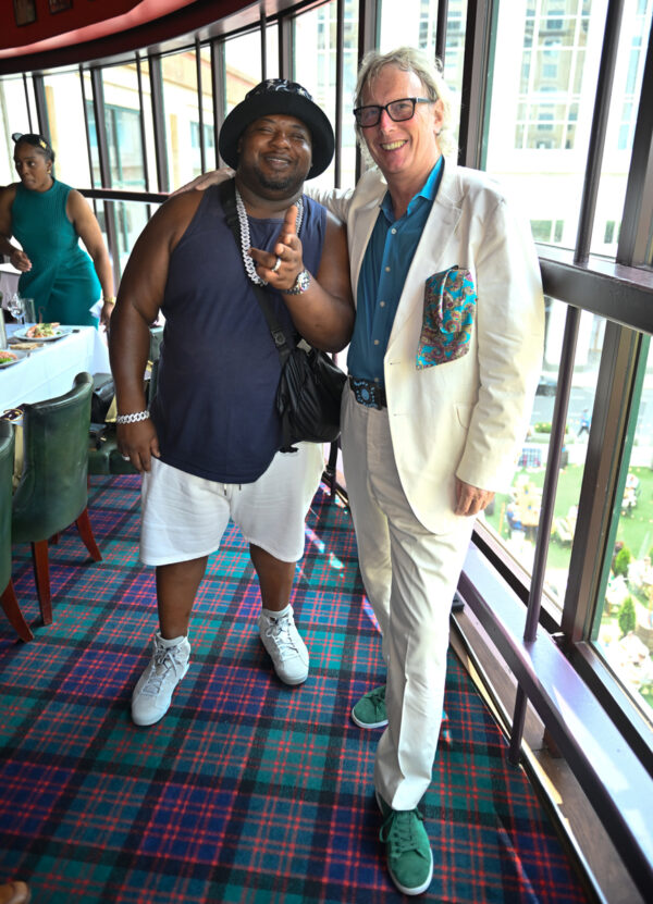 Big Narstie and Ranald Macdonald at Boisdale of Canary Wharf